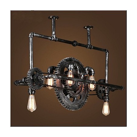 Iron Pipe Chandelier Industrial Wind gear Hanging Lamp Iron Pipe Chandelier Industrial Wind gear Hanging Lamp