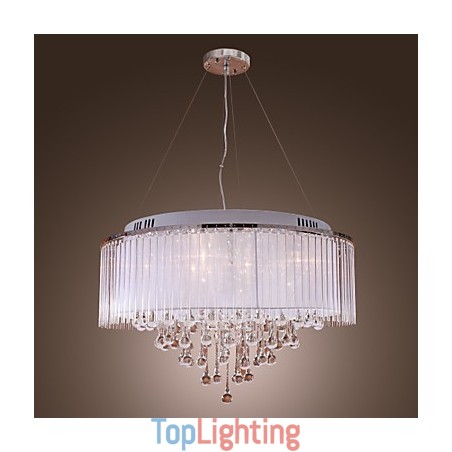 Modern Contemporary Drum Crystal Electroplated Pendant Light Modern Contemporary Drum Crystal Electroplated Pendant Light