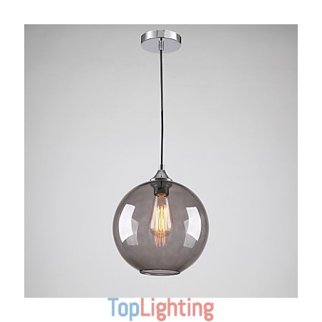 Modern Glass Pendant Light in Round Smoke grey Bubble Design Modern Glass Pendant Light in Round Smoke grey Bubble Design