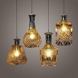 Crystal Glass Lamp 4Lights Shade Minimalist Bottle Lights