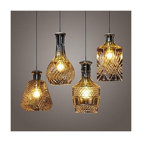 Crystal Glass Lamp 4Lights Shade Minimalist Bottle Lights Crystal Glass Lamp 4Lights Shade Minimalist Bottle Lights