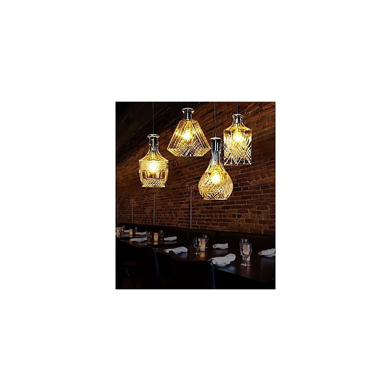 Crystal Glass Lamp 4Lights Shade Minimalist Bottle Lights