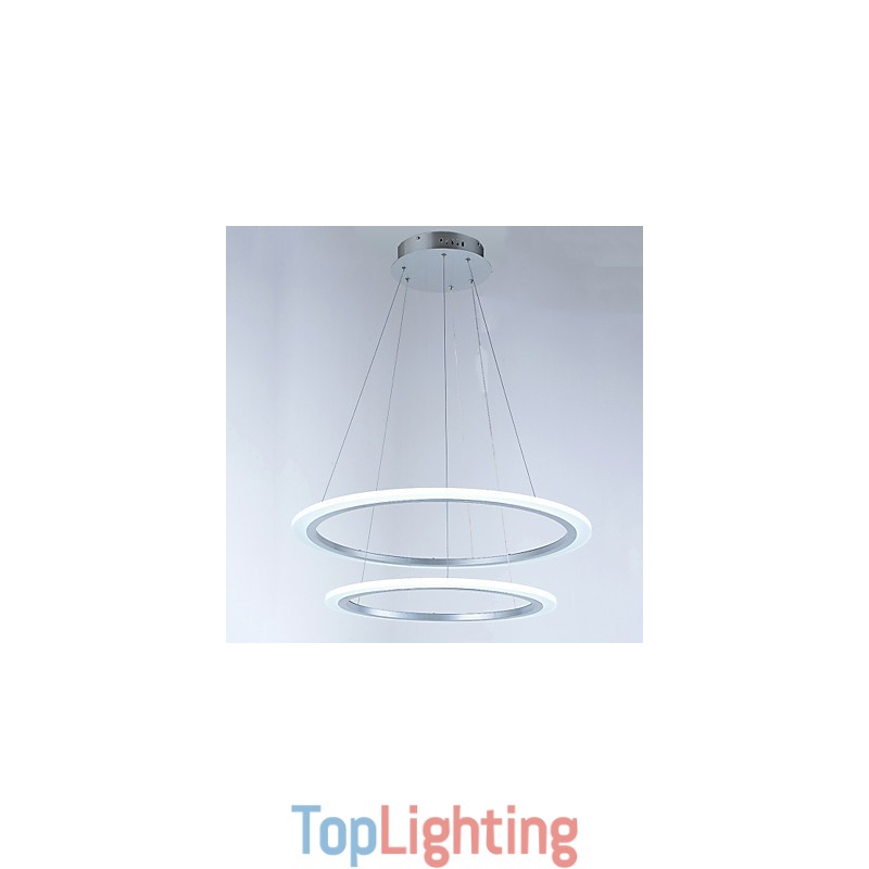 Acrylic Pendant Lamps Ceiling Hanging Chandelier Light Fixtures with 2 rings