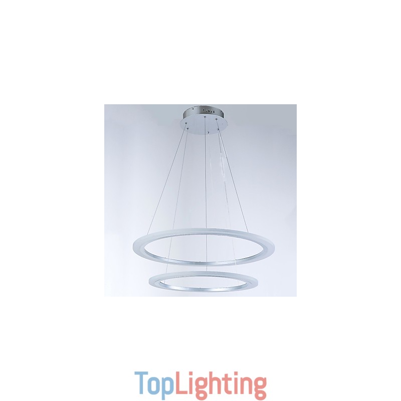 Acrylic Pendant Lamps Ceiling Hanging Chandelier Light Fixtures with 2 rings