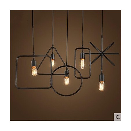 Individual American Retro 5 Head Shape Iron Art Chandelier Individual American Retro 5 Head Shape Iron Art Chandelier