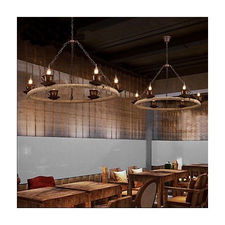 Ceramic Industry Wind Rope Chandelier RetroLron Chandelier Simple Ceramic Industry Wind Rope Chandelier RetroLron Chandelier Simple