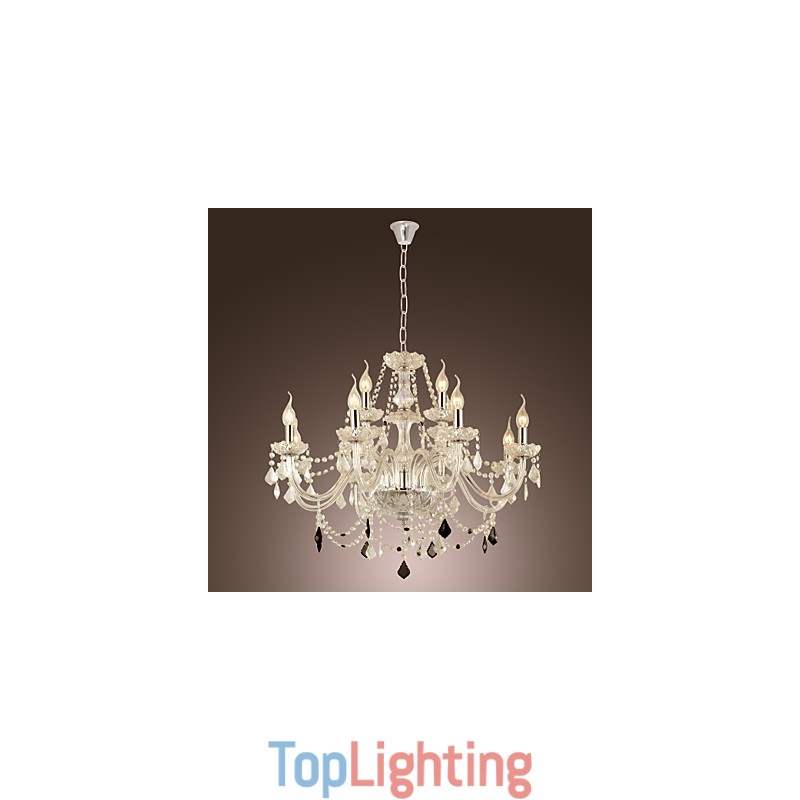 Rustic Lodge Crystal Electroplated Glass Chandelier