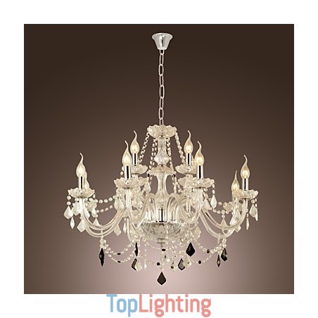Rustic Lodge Crystal Electroplated Glass Chandelier Rustic Lodge Crystal Electroplated Glass Chandelier
