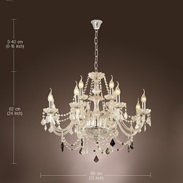 Rustic Lodge Crystal Electroplated Glass Chandelier