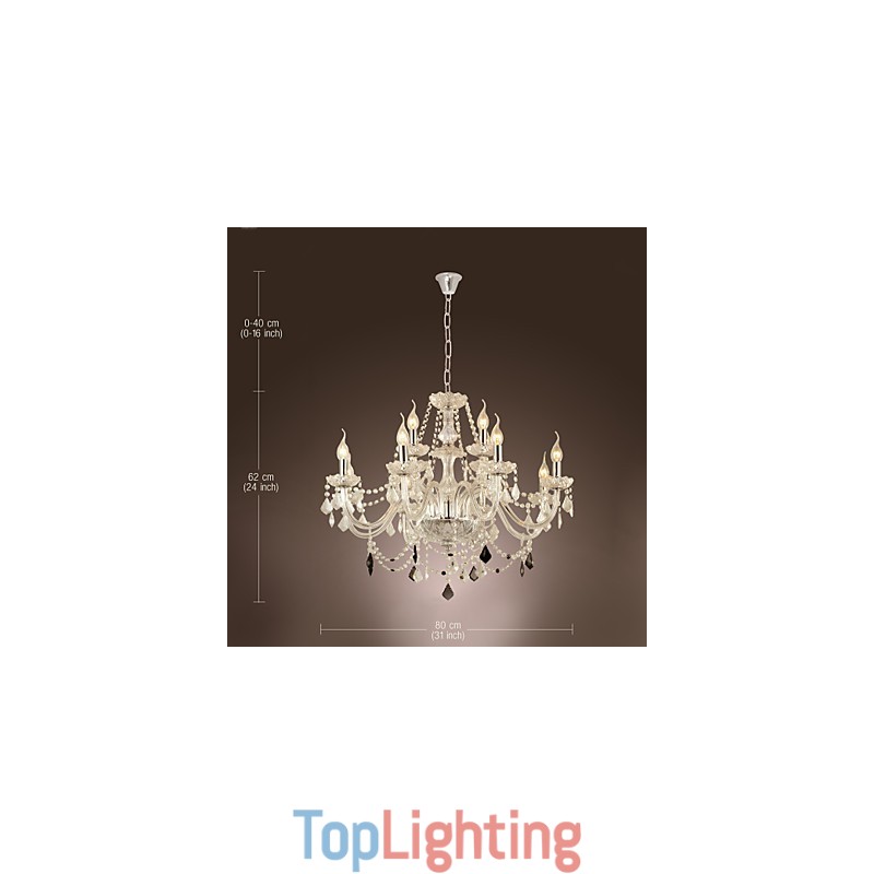 Rustic Lodge Crystal Electroplated Glass Chandelier