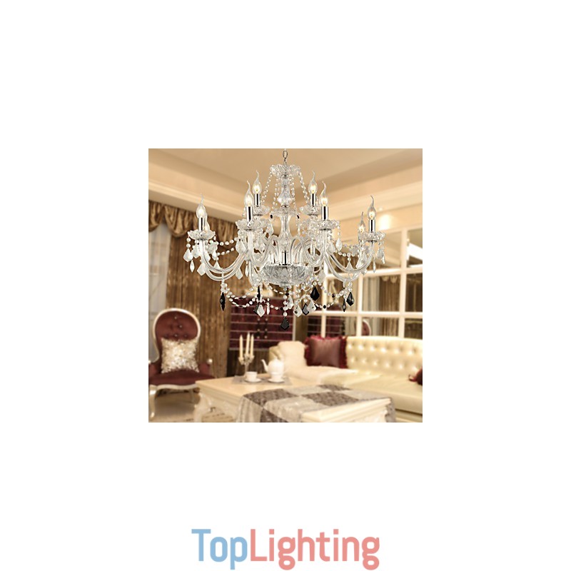 Rustic Lodge Crystal Electroplated Glass Chandelier