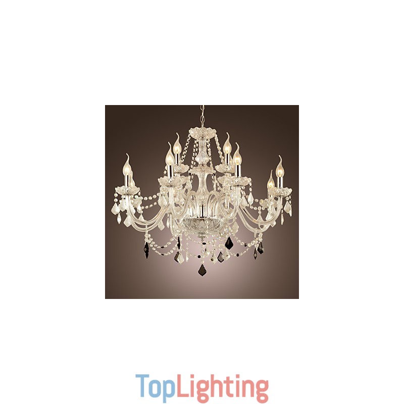 Rustic Lodge Crystal Electroplated Glass Chandelier