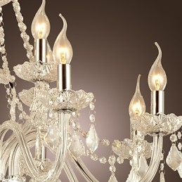 Rustic Lodge Crystal Electroplated Glass Chandelier