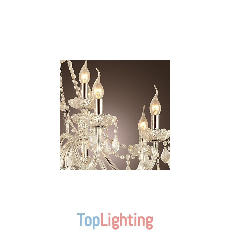Rustic Lodge Crystal Electroplated Glass Chandelier