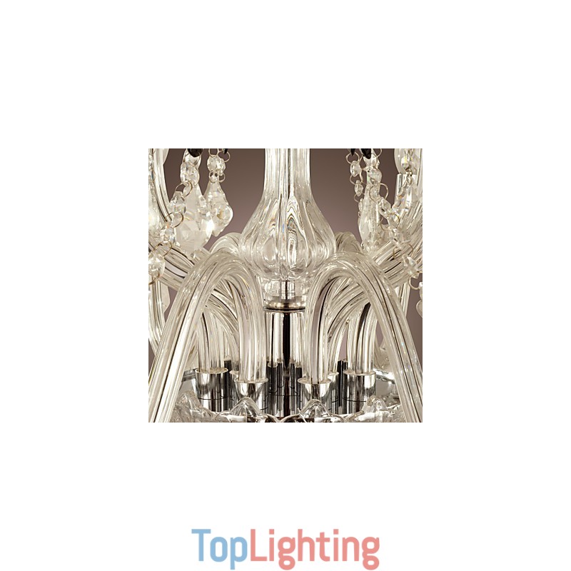 Rustic Lodge Crystal Electroplated Glass Chandelier