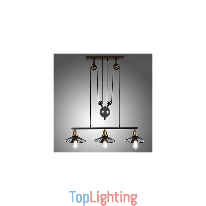 Pendant Lights Vintage 3 Lights ST64 Bulbs Included Up and Down system