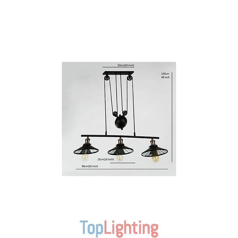 Pendant Lights Vintage 3 Lights ST64 Bulbs Included Up and Down system