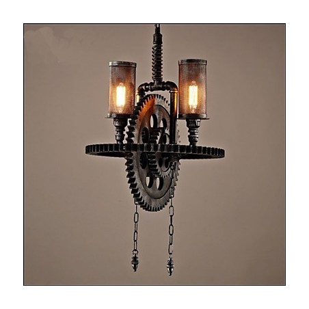 Industrial Wind Cafe Personalized Studio Gear Double Head Pendant