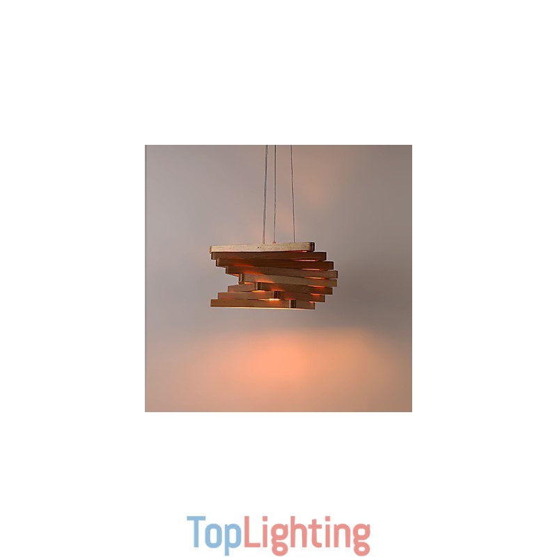1Traditional Classic Country Mini Style Painting Wood Bamboo Pendant Light