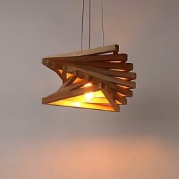 1Traditional Classic Country Mini Style Painting Wood Bamboo Pendant Light