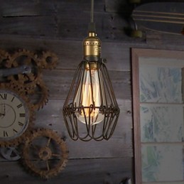 Pendant Lights Vintage American country style restoring ancient ways wrought iron small cage droplight