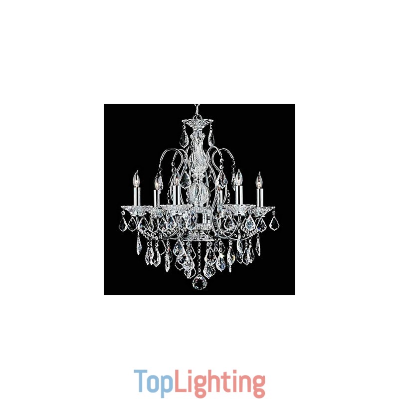 Traditional Classic Crystal Chrome Metal Chandelier
