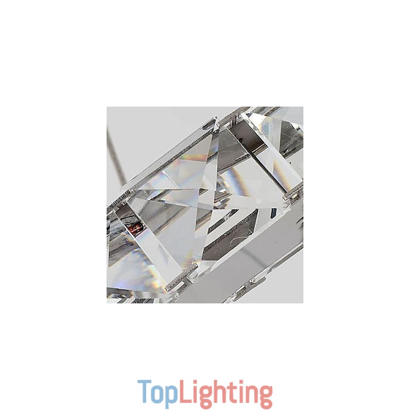 Modern Contemporary Crystal Electroplated Metal Chandelier