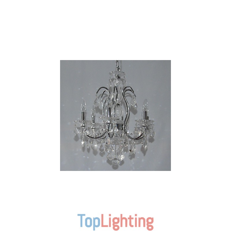 Traditional Classic Crystal Chrome Metal Chandelier