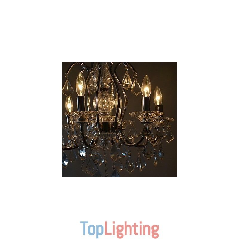 Traditional Classic Crystal Chrome Metal Chandelier