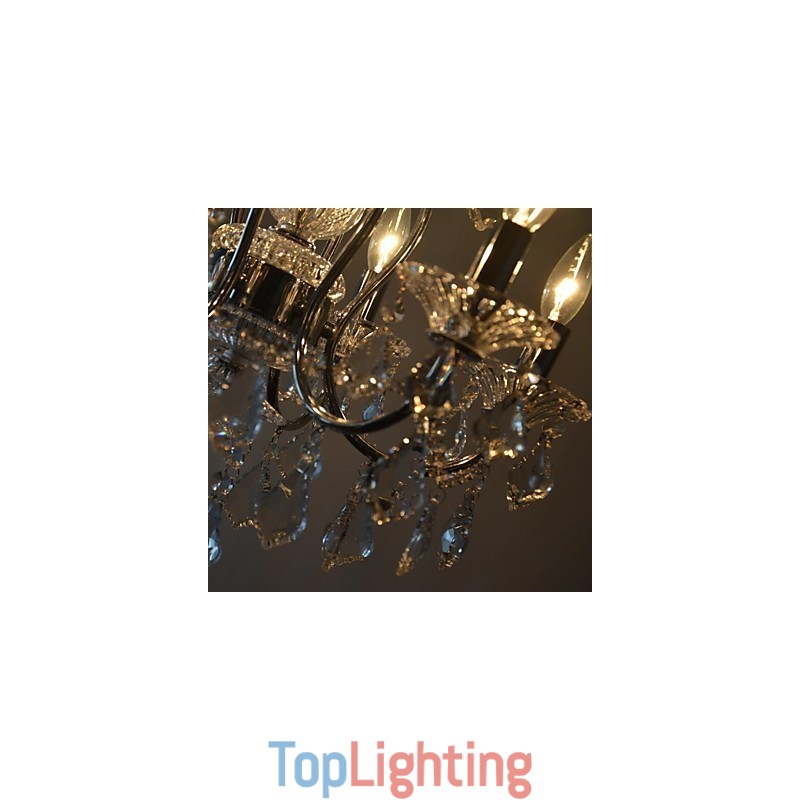 Traditional Classic Crystal Chrome Metal Chandelier