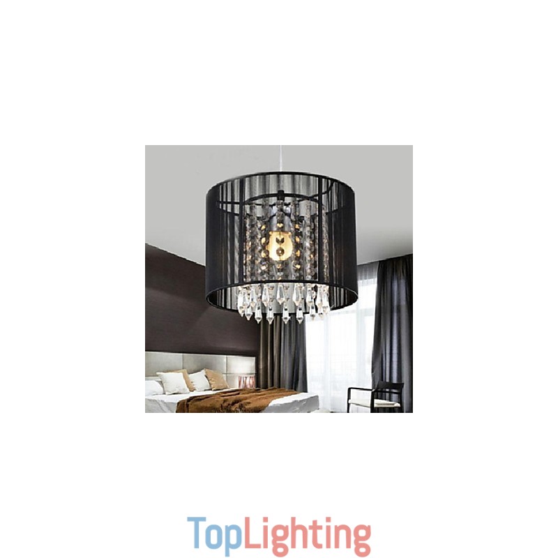 Modern Contemporary Crystal Chrome Metal Pendant Light