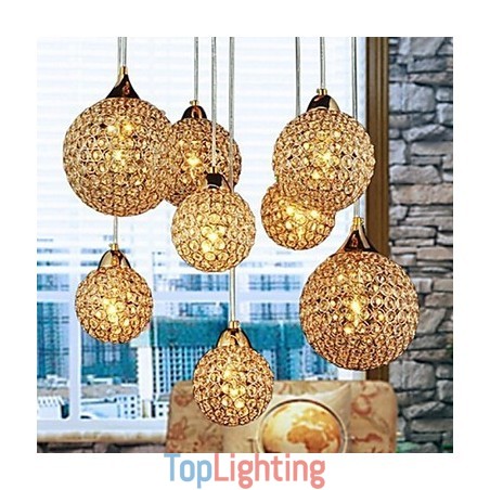 Modern Contemporary Globe Crystal Electroplated Metal Pendant Light Modern Contemporary Globe Crystal Electroplated Metal Pendant Light