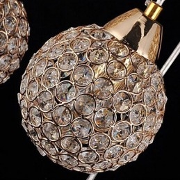 Modern Contemporary Globe Crystal Electroplated Metal Pendant Light
