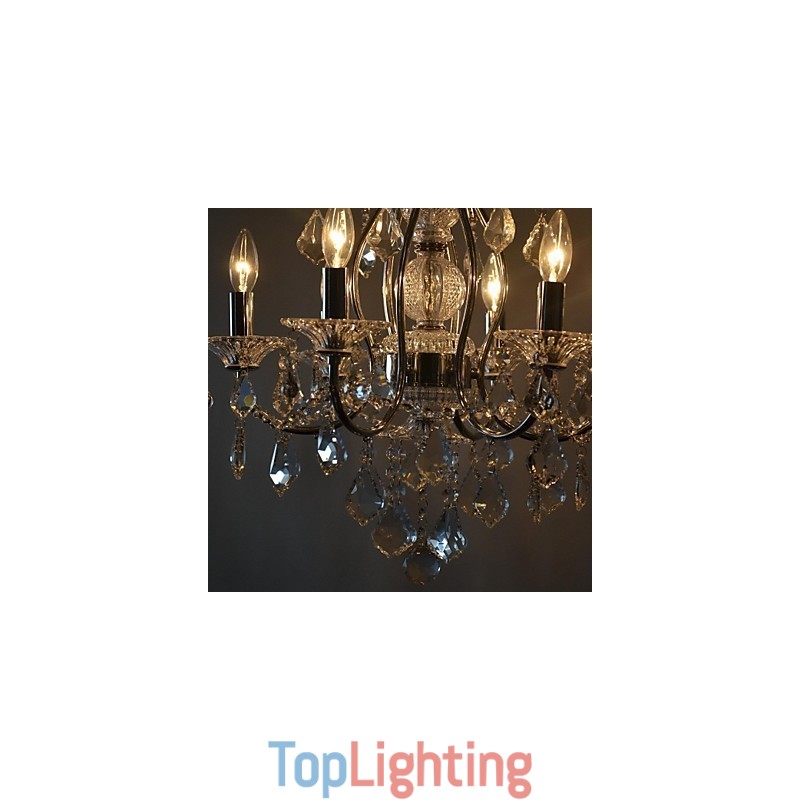 Traditional Classic Crystal Chrome Metal Chandelier