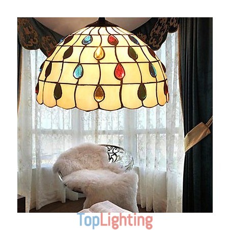 European Rural Creative Arts Stained Glass Chandelier Restoring Ancient Ways Lamp Light European Rural Creative Arts Stained Glass Chandelier Restoring Ancient Ways Lamp Light
