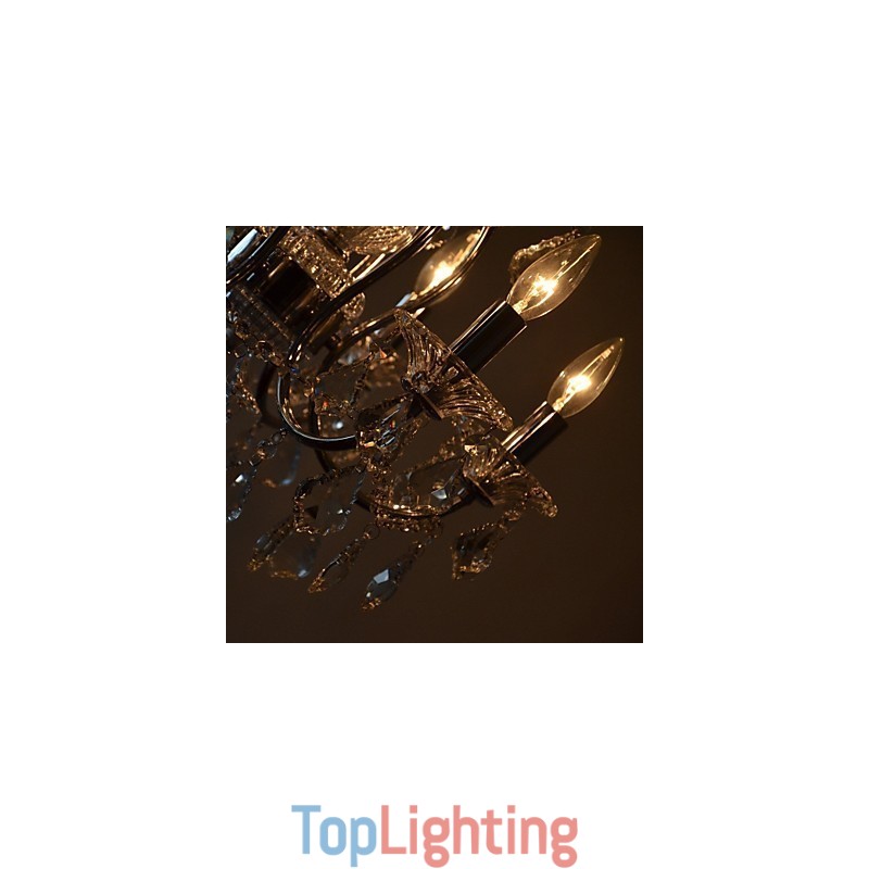 Traditional Classic Crystal Chrome Metal Chandelier
