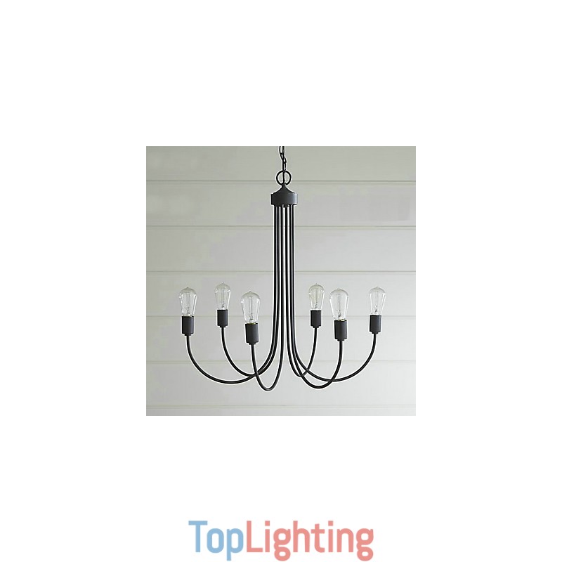 Country Painting Metal Chandelier