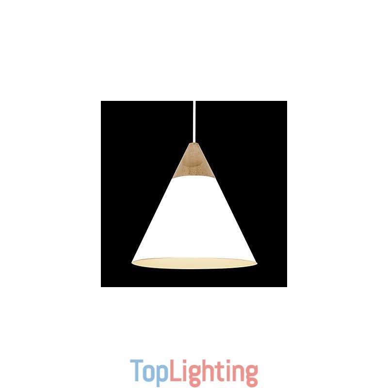 Mini Artistic Cone Pendant Lamp 1 Light Mordern Simplicity Finish Black White Dusty Blue Aluminum & Wooden Droplight