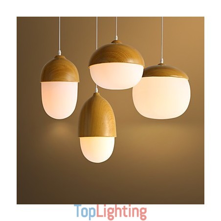 Nordic Contracted Mushroom Creative Nuts Single Head Glass Chandelier Lamp Light