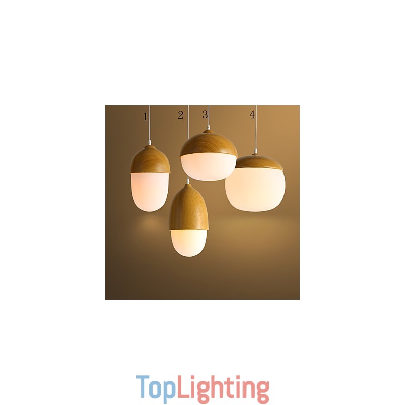 Nordic Contracted Mushroom Creative Nuts Single Head Glass Chandelier Lamp Light