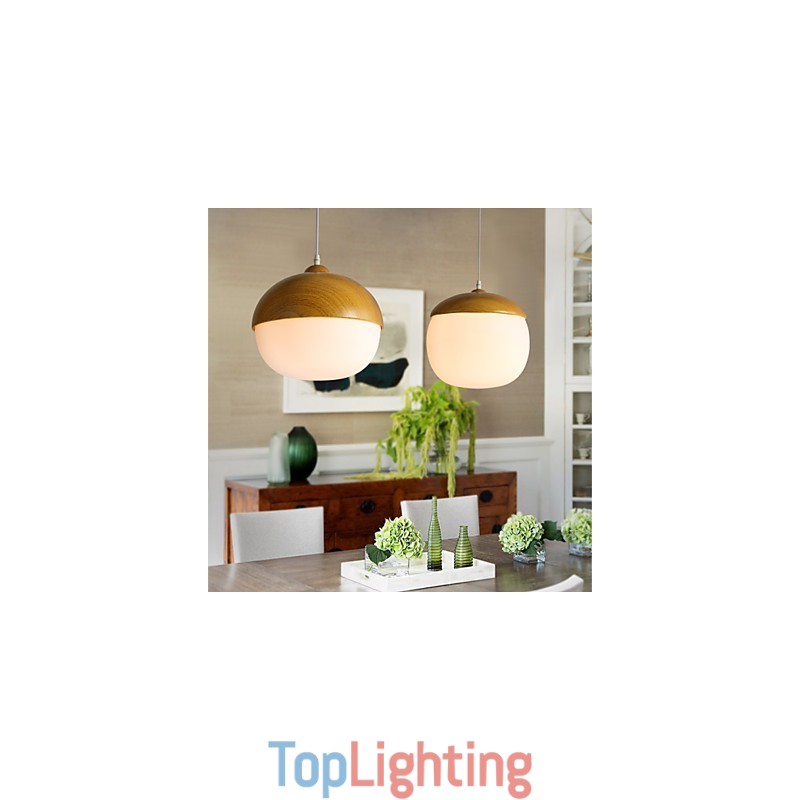 Nordic Contracted Mushroom Creative Nuts Single Head Glass Chandelier Lamp Light