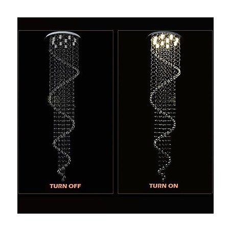 Modern Crystal Pendant Light Chandelier Lighting Lamps Fixtures with Single Spiral D70CM H250CM Modern Crystal Pendant Light Chandelier Lighting Lamps Fixtures with Single Spiral D70CM H250CM
