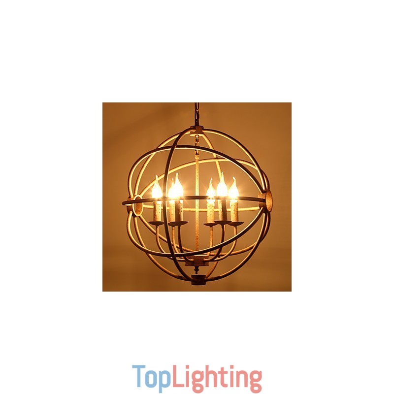 Sitting Lights Nordic Country Wrought Iron American Retro Candle Chandelier The Black Chandelier