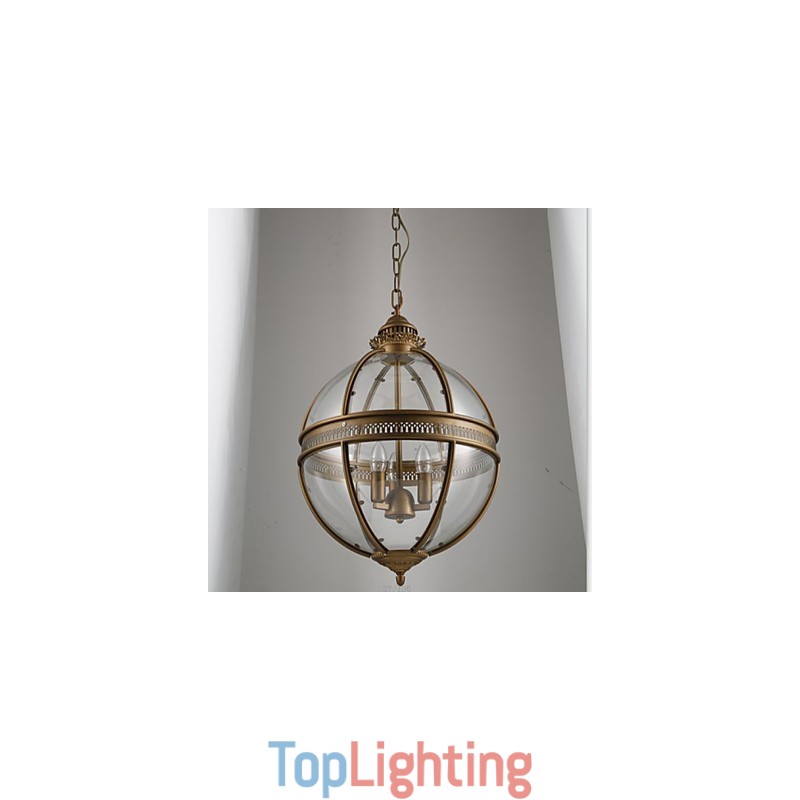 Iron Bronze Chandelier Lamp Glass