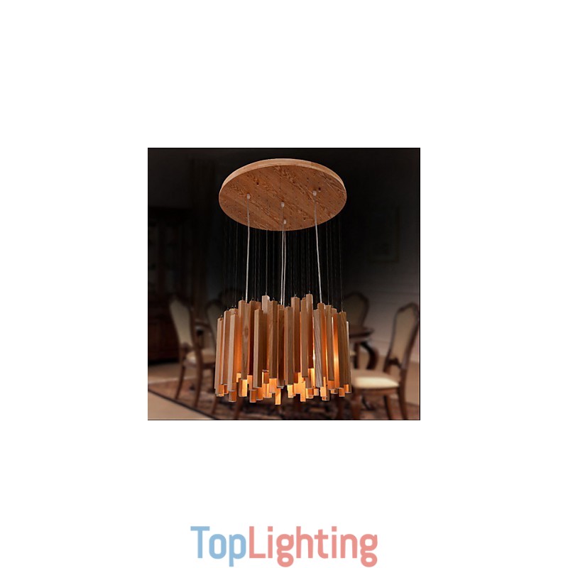 Hotel Engineering Wood Art Line Chandelier