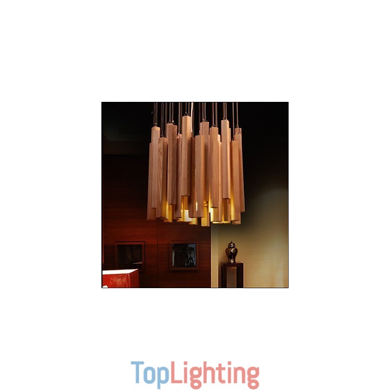 Hotel Engineering Wood Art Line Chandelier