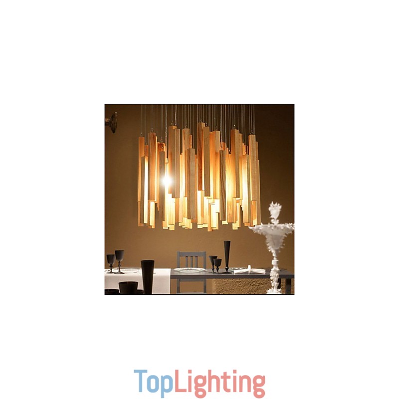 Hotel Engineering Wood Art Line Chandelier
