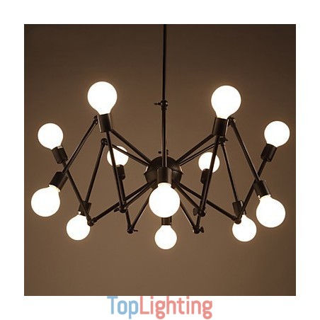 American Loft Black Lights Iron Spider Chandelier With 12 Heads American Loft Black Lights Iron Spider Chandelier With 12 Heads