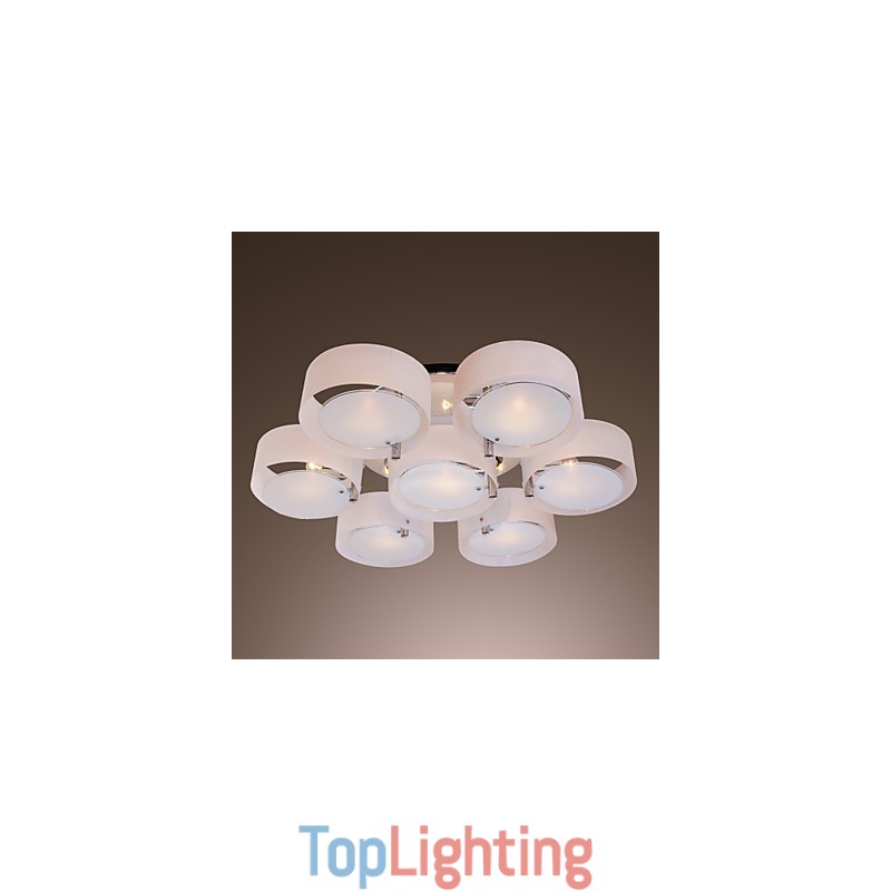 Modern Contemporary Chrome Metal Chandelier Flush Mount