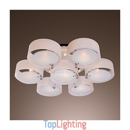 Modern Contemporary Chrome Metal Chandelier Flush Mount Modern Contemporary Chrome Metal Chandelier Flush Mount